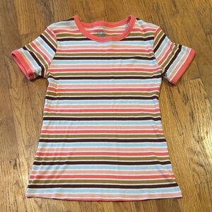 Juniors ribbed striped top - size large - 14